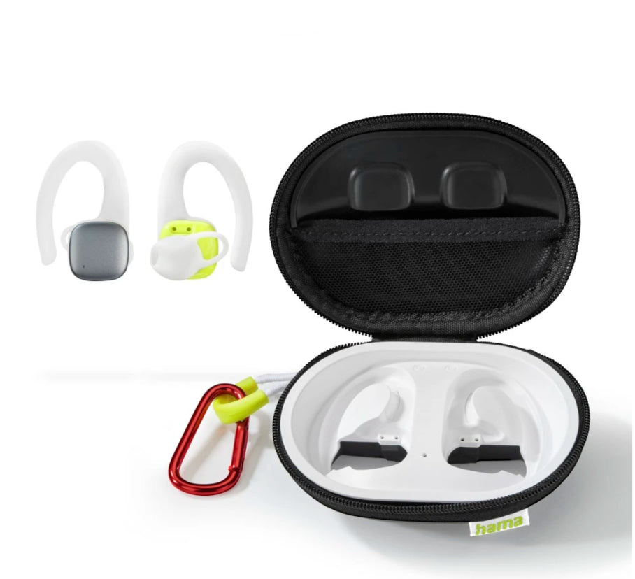 Hama Spirit Athletics TWS In-Ear – Stereo, TWS, mit Ladecase, Weiss/Gelb, BT 5.0