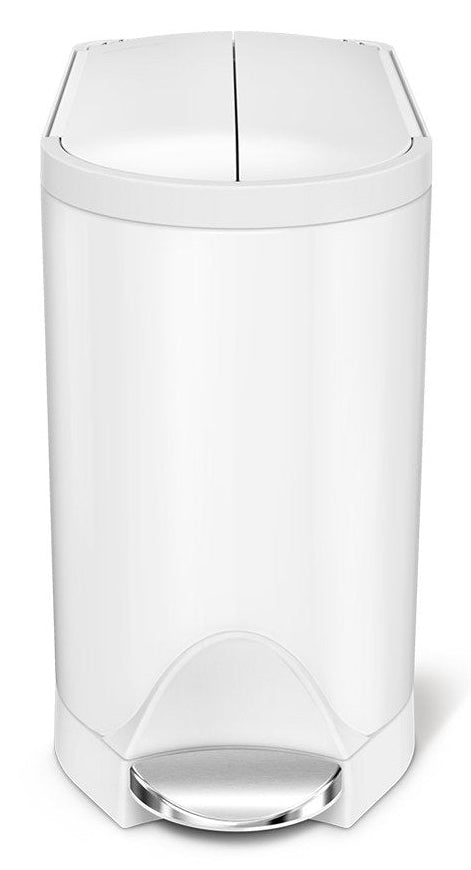 Simplehuman Treteimer CW2042 – 10 l – Stahl, Oval – Weiss