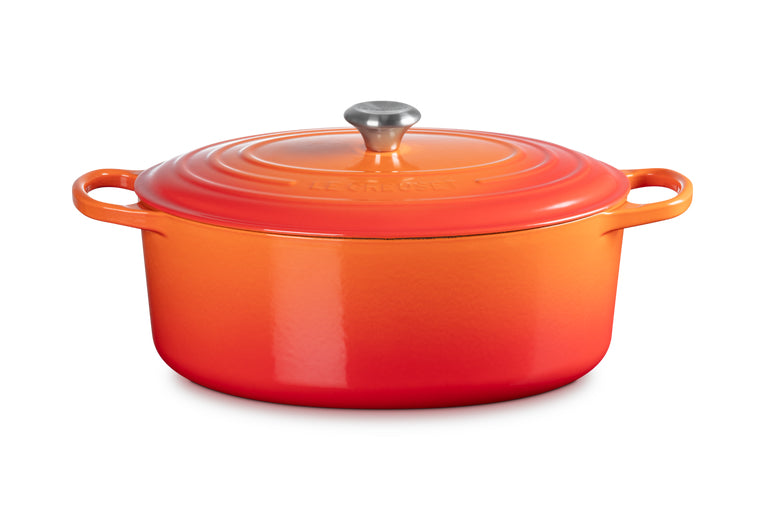 Le Creuset Kochtopf Signature – 8,9 l, Gusseisen, Emaille, für Induktion, Gas, Glaskeramik u. a., Orange