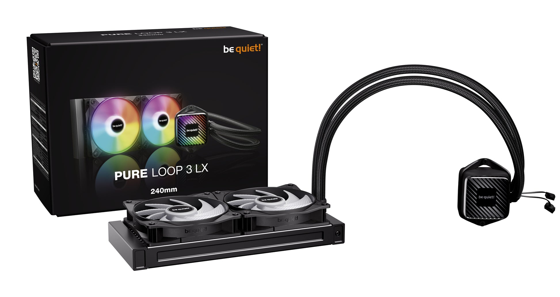be quiet! be quiet PURE LOOP 3 LX 240 mm – All-in-One-Flüssigkeitskühler – 2×120 mm Lüfter, 105,1 m³/h, Schwarz