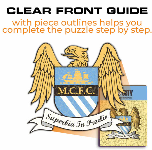 Iconic Puzzles Puzzle Man City FC Retro Logo – 270 Teile – 37,5×35 cm – ab 10 J. – Holz – mehrfarbig – FSC