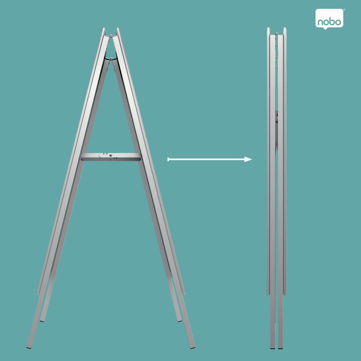 Nobo Kundenstopper Essence – für A1 – wetterfest – silber – Aluminium