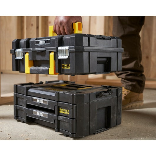 Stanley Werkzeugkasten FatMax TSTAK, 333 × 335 × 324 mm, Kunststoff, schwarz, Belastbarkeit 37,5 kg
