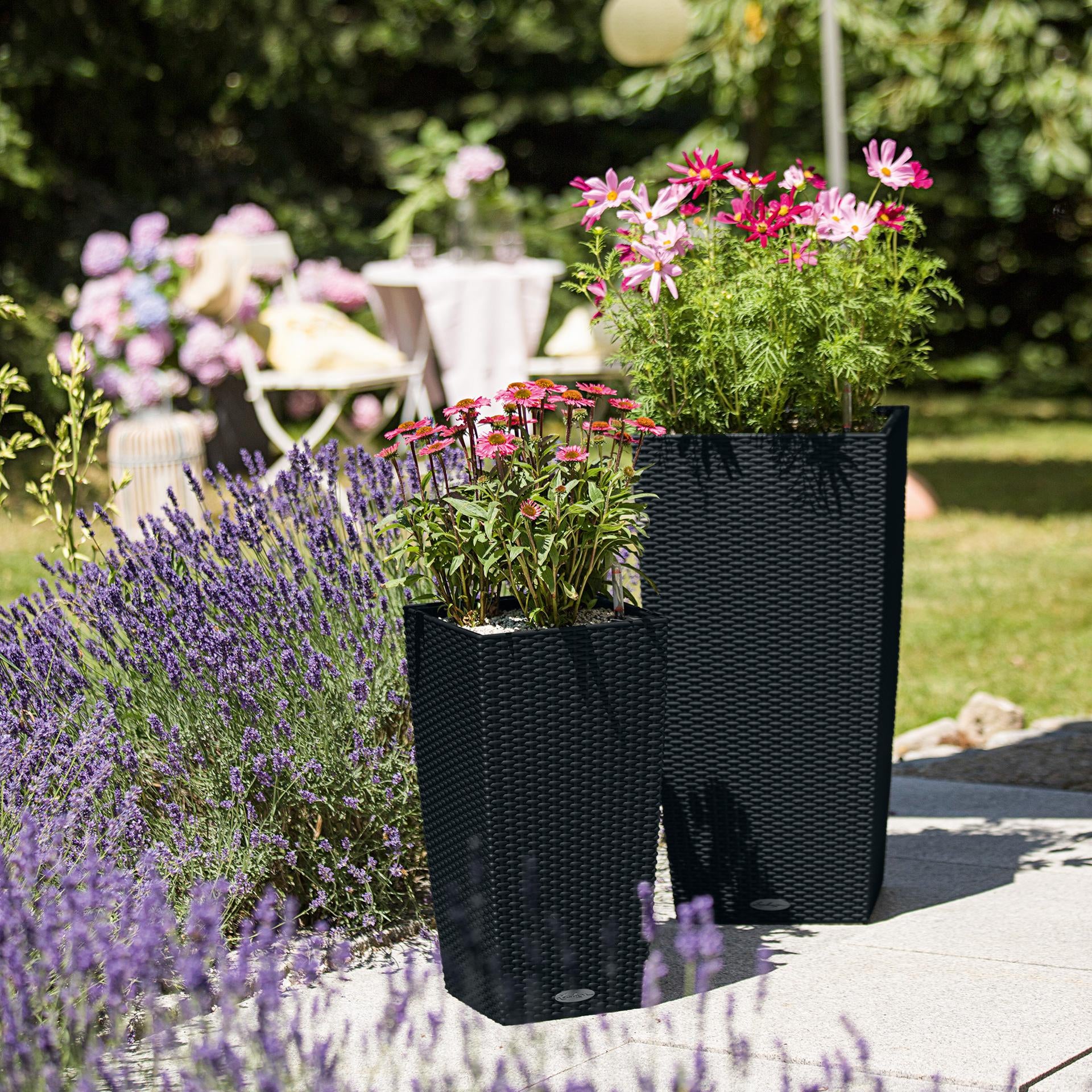 LECHUZA Pflanzgefäss – 31 l, 39,5 × 75,5 × 39,5 cm – Kunststoff, Graphit