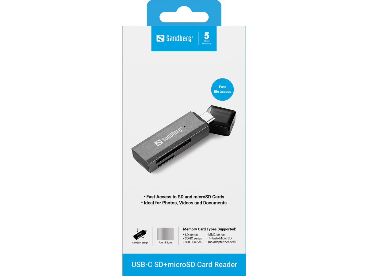 Sandberg 136-84 Multiport Adapter – USB-C, 2× HDMI, SD/microSD