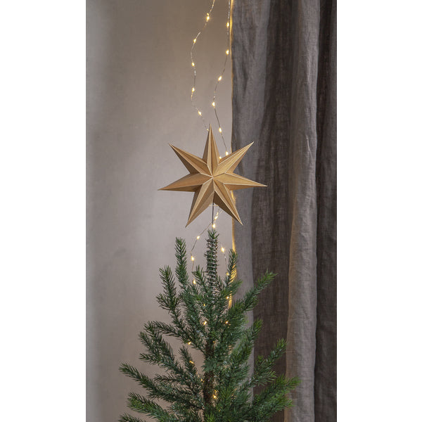 Star Trading Baumspitze – 21 × 33 × 5,5 cm – Metall & Papier, Gold