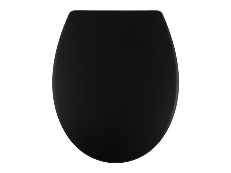 COCON Toilettensitz (verlängert) – Duroplast, schwarz, mit Absenkautomatik, 37,2 × 44,6 × 5,2 cm