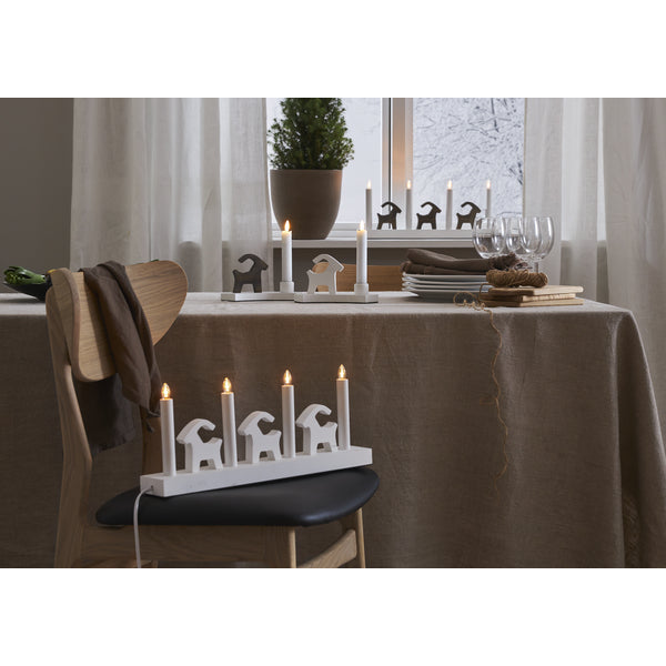 Star Trading Wandleuchte BRUSE – 43 × 7 × 17,5 cm, 0,5 W, Warmweiss, Weiss, Schalter