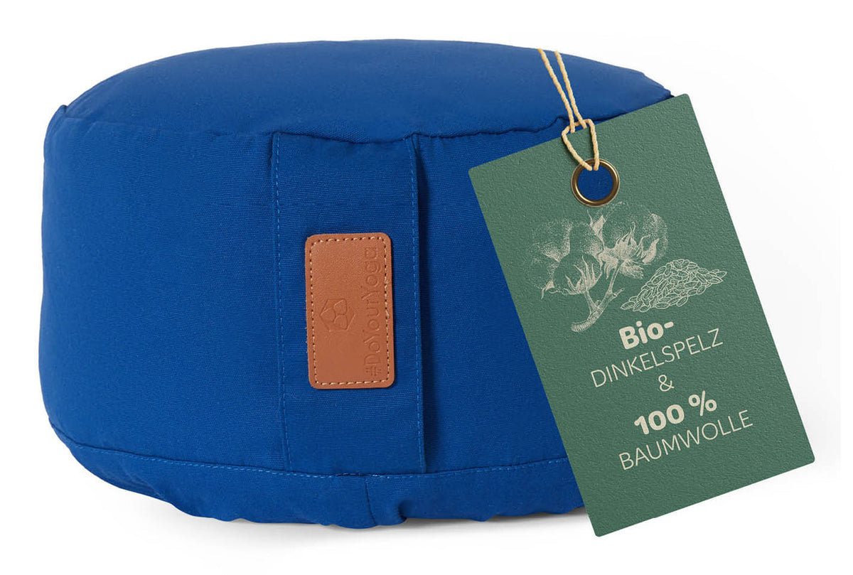DoYourYoga Yogabolster Vishnu Zylinder – 30 × 30 × 15 cm, Baumwolle, Dunkelblau
