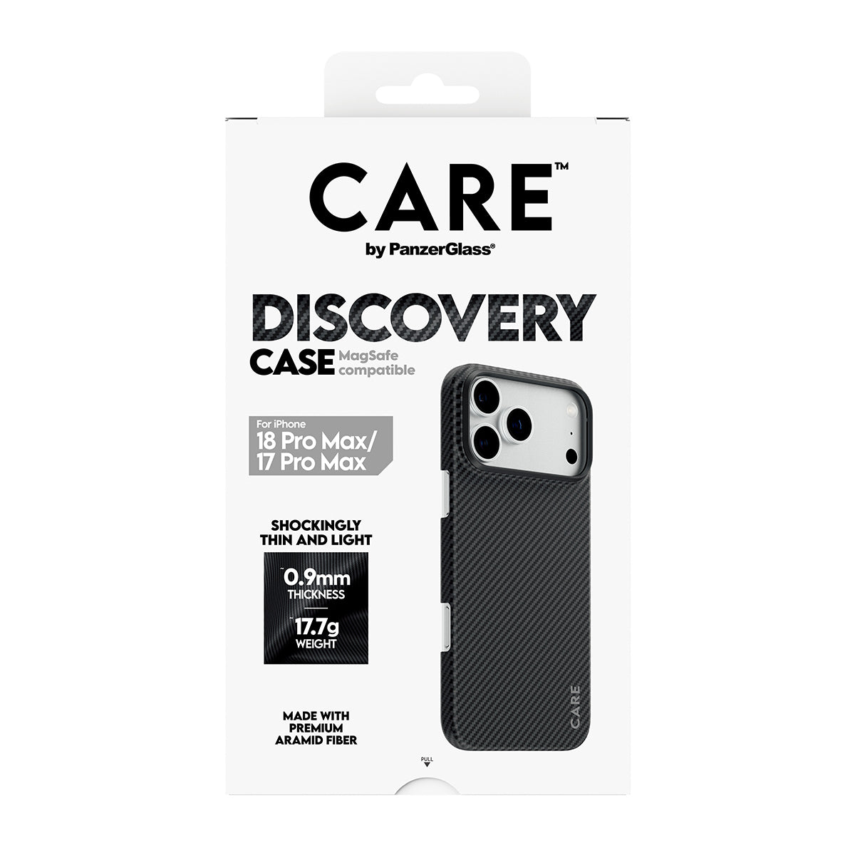 PanzerGlass CARE Discovery Backcover – für Apple iPhone 17 Pro Max/18 Pro Max, MagSafe, Kunststoff, Schwarz/Gr