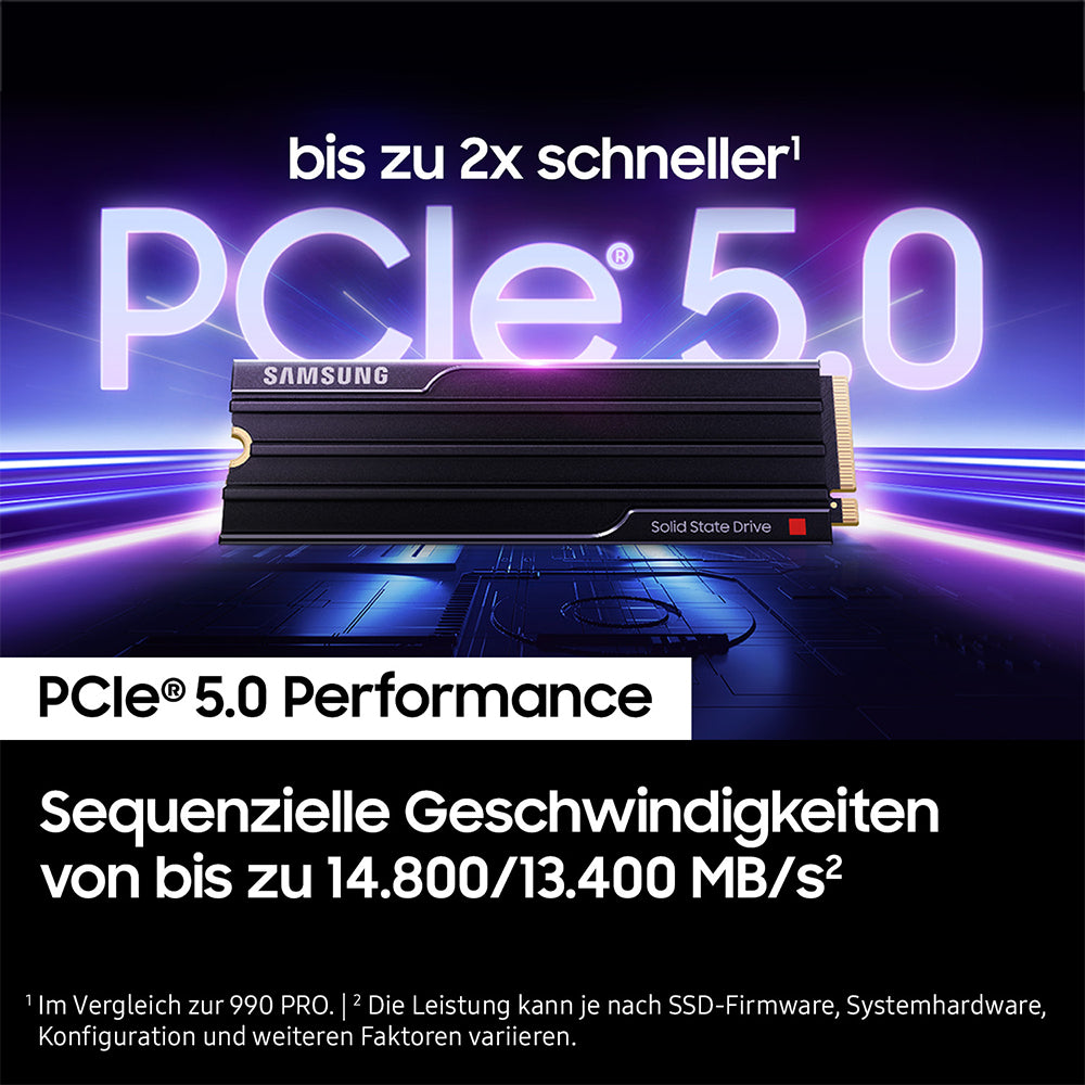 Samsung 9100 PRO – 1 TB M.2 2280 NVMe PCIe 5.0 SSD – 14700 MB/s Lesen, 13300 MB/s Schreiben