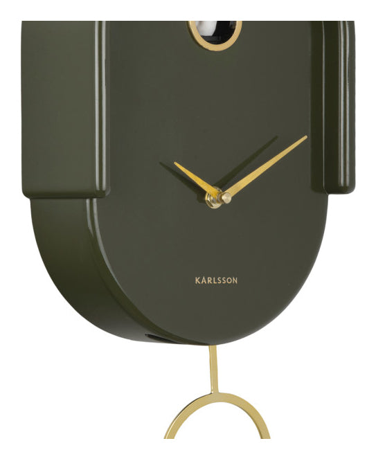 Karlsson Wanduhr Tweet – Grün, Kunststoff