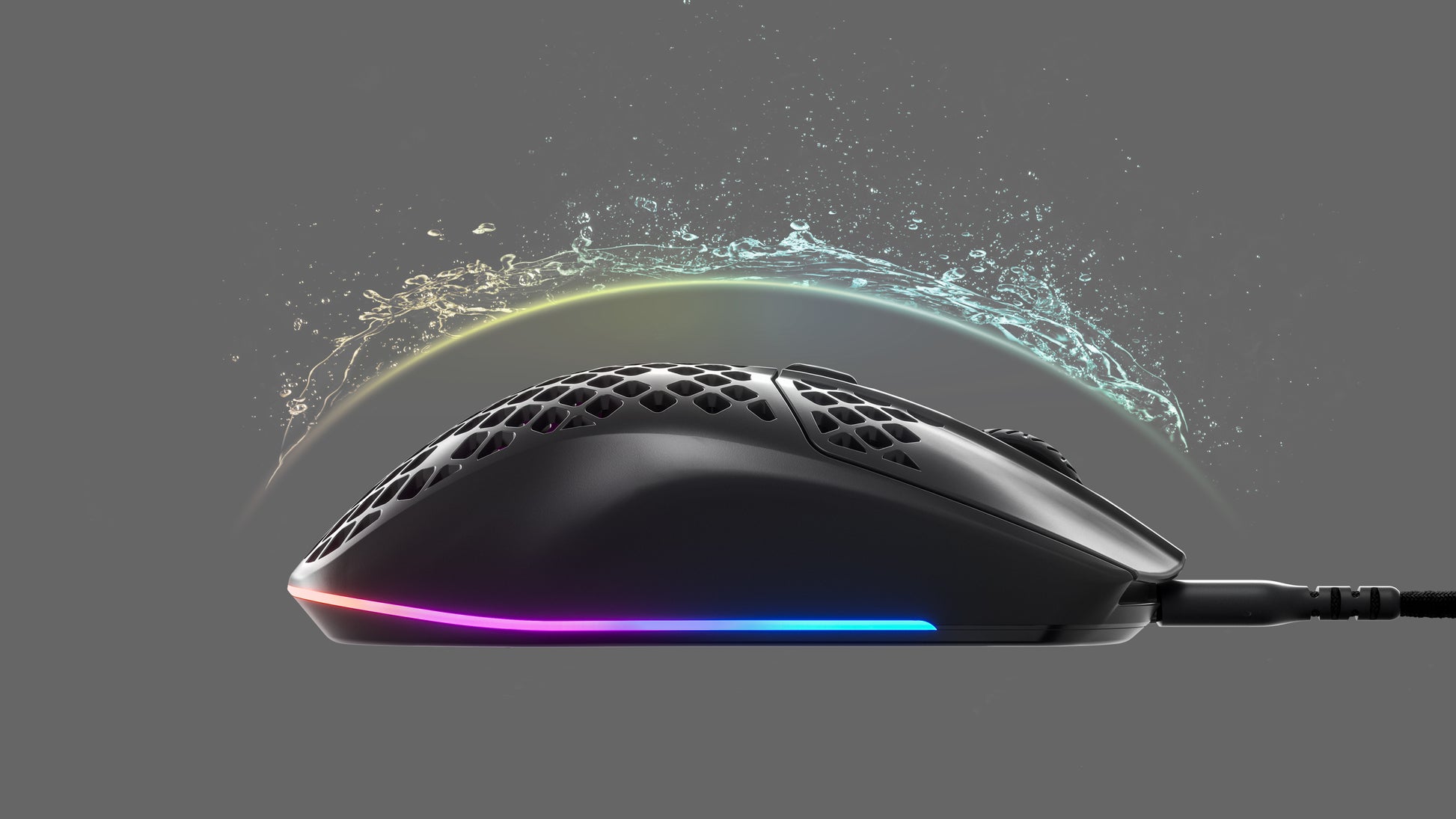 SteelSeries Aerox 3 – Gaming-Maus – Kabelgebunden (USB-C), 8500 DPI, RGB-Beleuchtung, rechts, Schwarz
