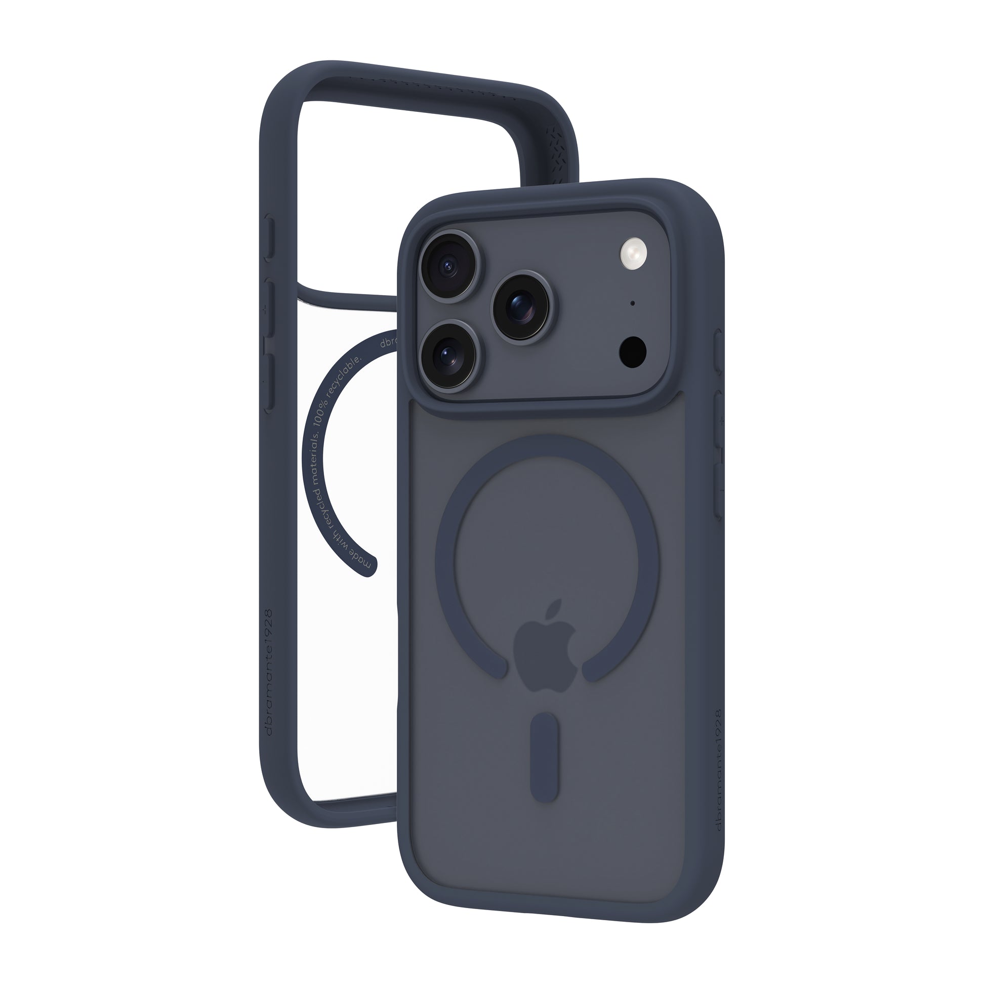 dbramante1928 Grenen MS – Backcover – für Apple iPhone 17 Pro, Dunkelblau, bis 2 m sturzsicher, mit Zusatzfach