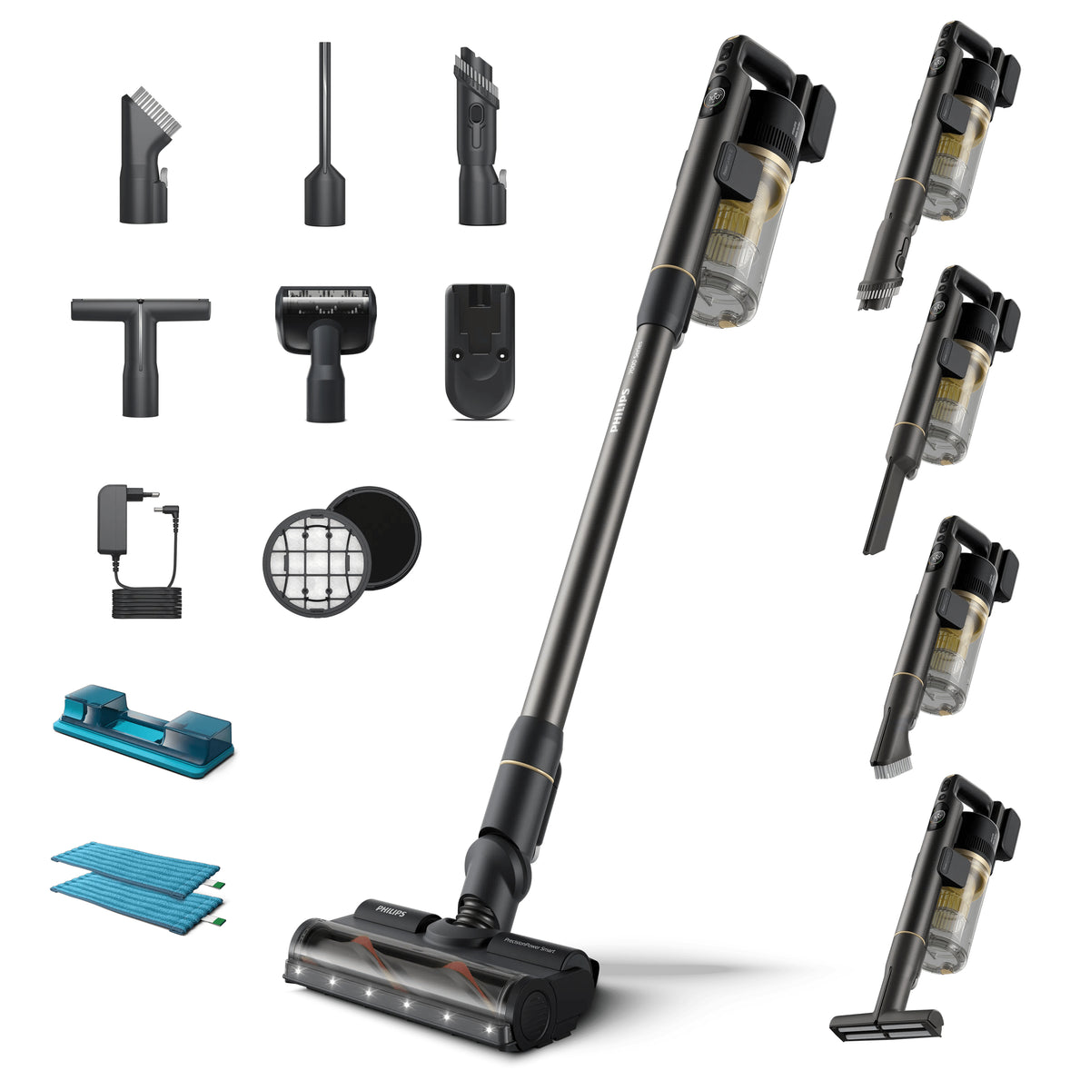 Philips Akkustaubsauger XC7057/01, 2-in-1 – 80 min, 800 W, 0,6 l
