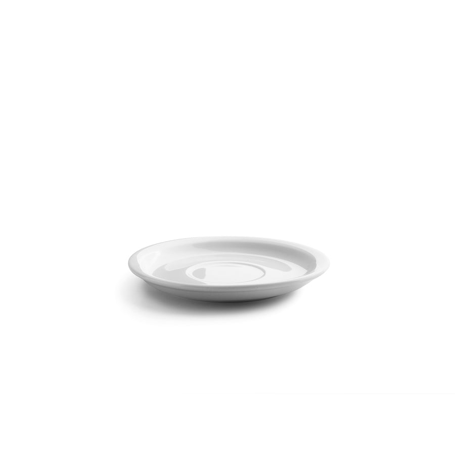 Ibili Kaffeetassen mit Unterteller – 12-teiliges Set, 230 ml, Glas, Weiss, spülmaschinenfest, mikrowellengeeignet