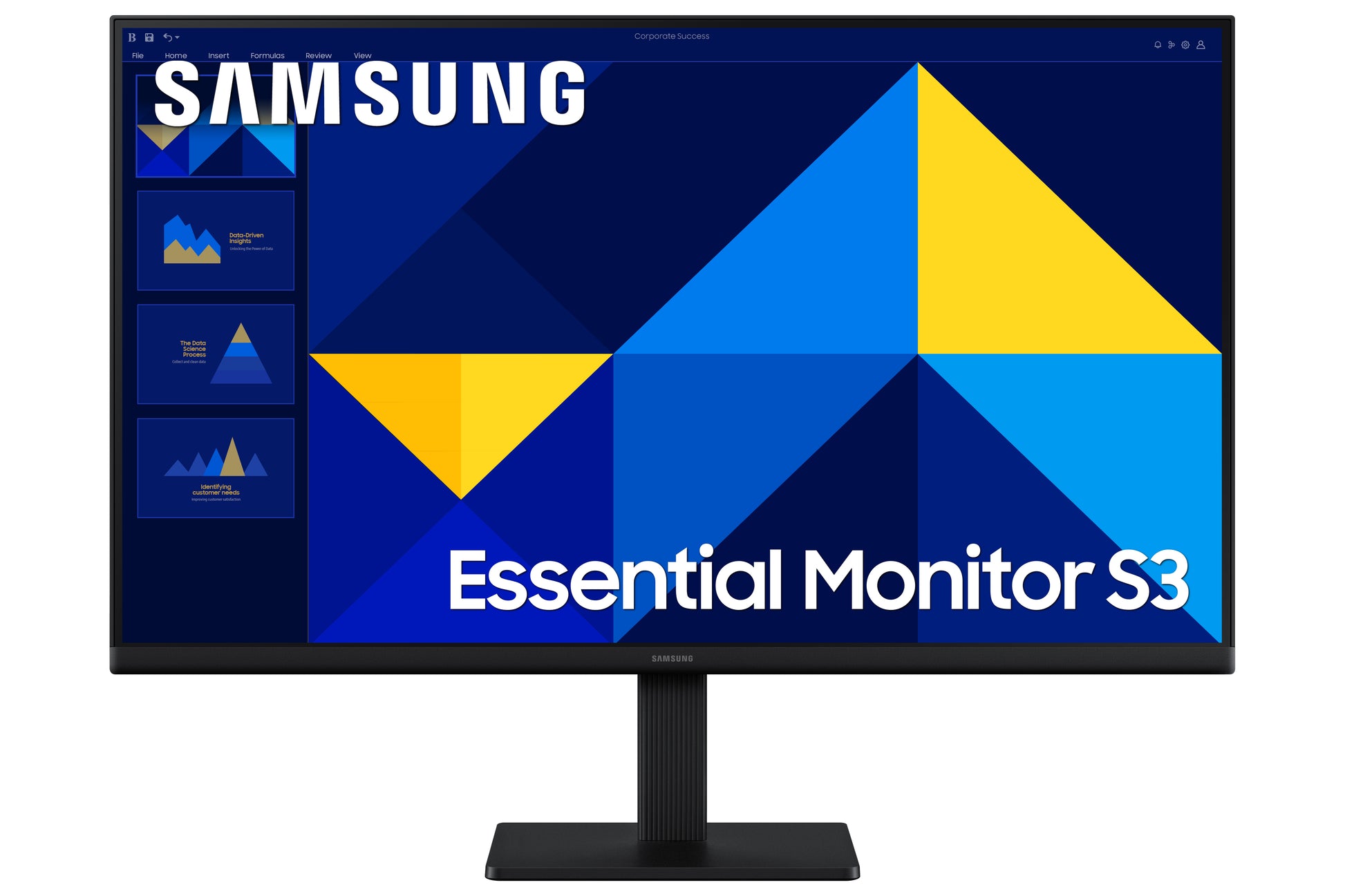 Samsung S30GD – Monitor, 24" 1920 × 1080 (Full HD), IPS, 100 Hz, 250 cd/m², VESA 100 × 100, Schwarz