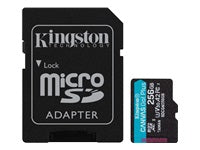 Kingston Technology Kingston Canvas Go Plus 200R Speichergerät – 256 GB, microSDXC, A2, U3, V30, Gen4, mit Adapter