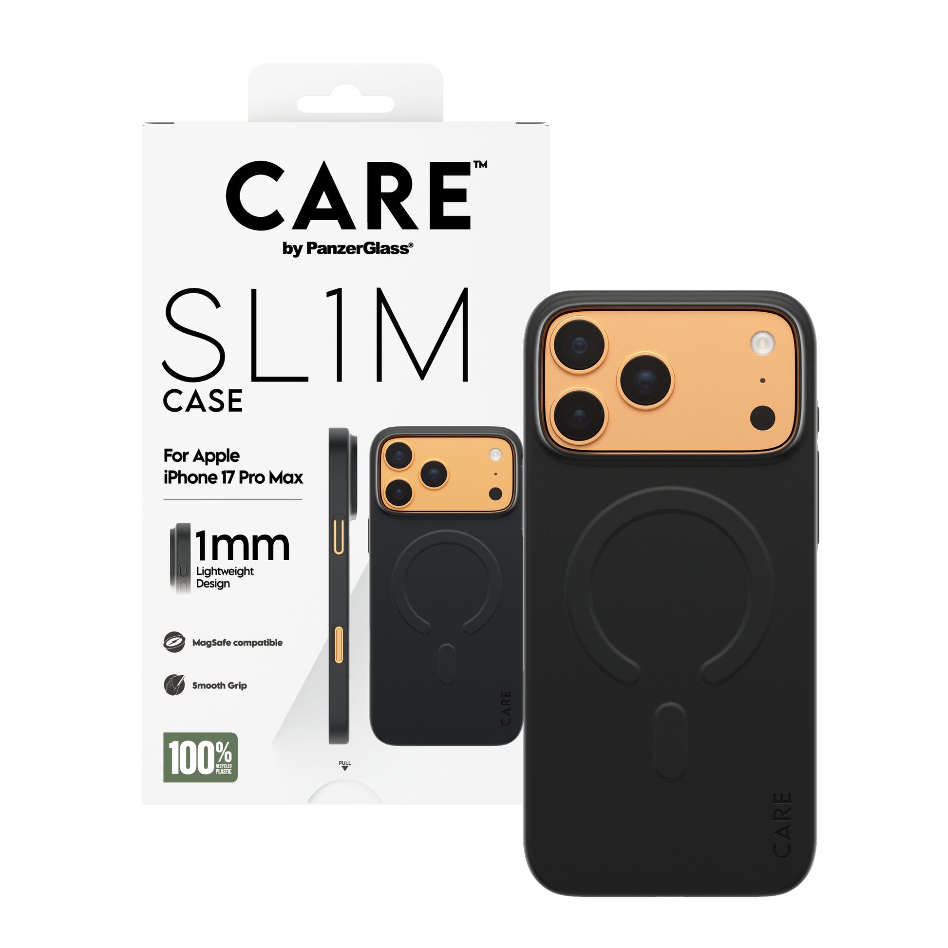 PanzerGlass Backcover CARE SL1M – für Apple iPhone 17 Pro Max – schwarz – PC – MagSafe-kompatibel
