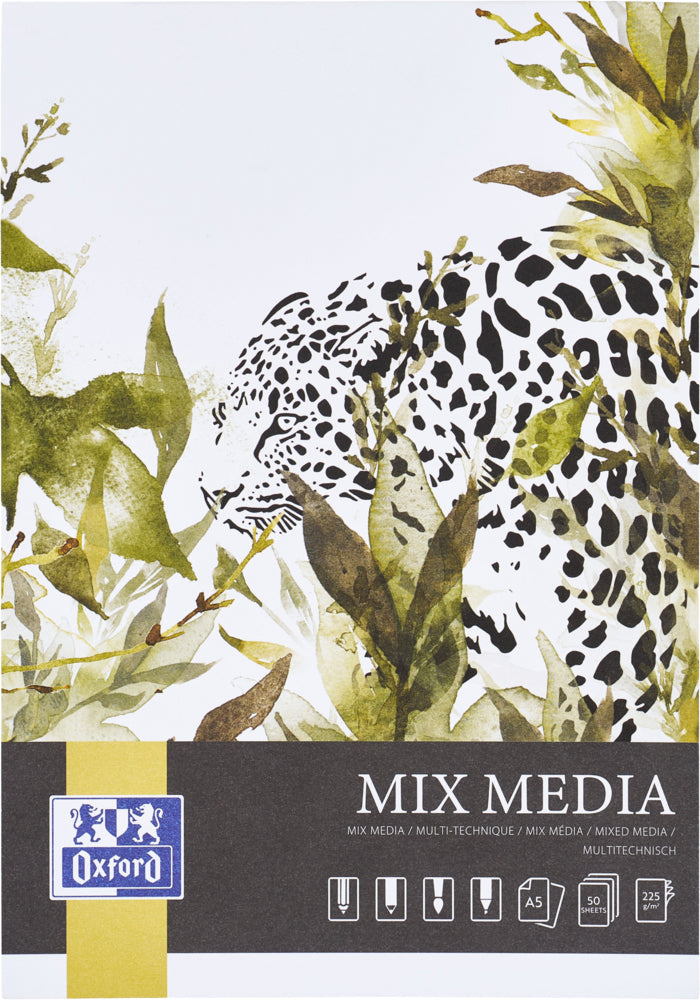 Oxford Mixed-Media-Block – A5, 225 g/m², 50 Blatt, für Mixed Media