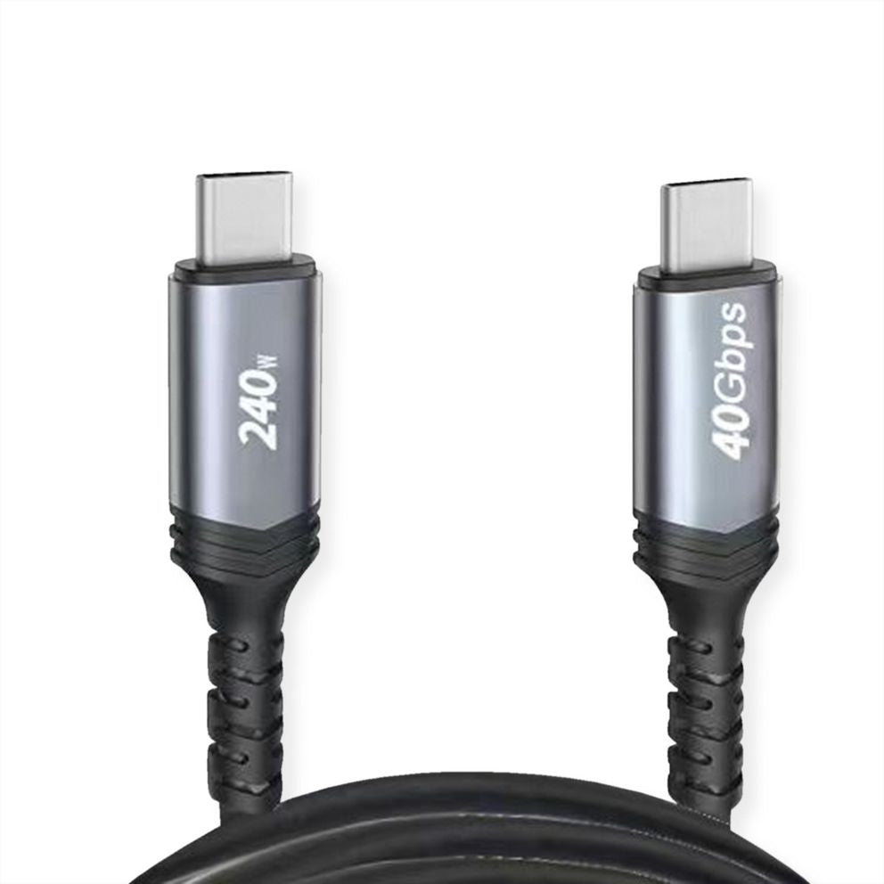 VALUE USB-C auf USB-C Kabel – USB4 40 Gbit/s – 1 m – PD 240 W – Schwarz