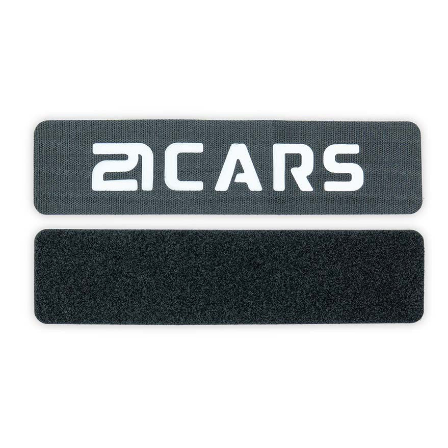 21CARS Klett-Kennzeichenhalter – schwarz/weiss