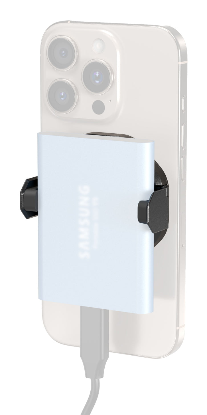 SmallRig Montageklemme für externe SSD (Samsung T5–T9, SanDisk E30/E61/E81, Crucial X6–X10) – Schwarz
