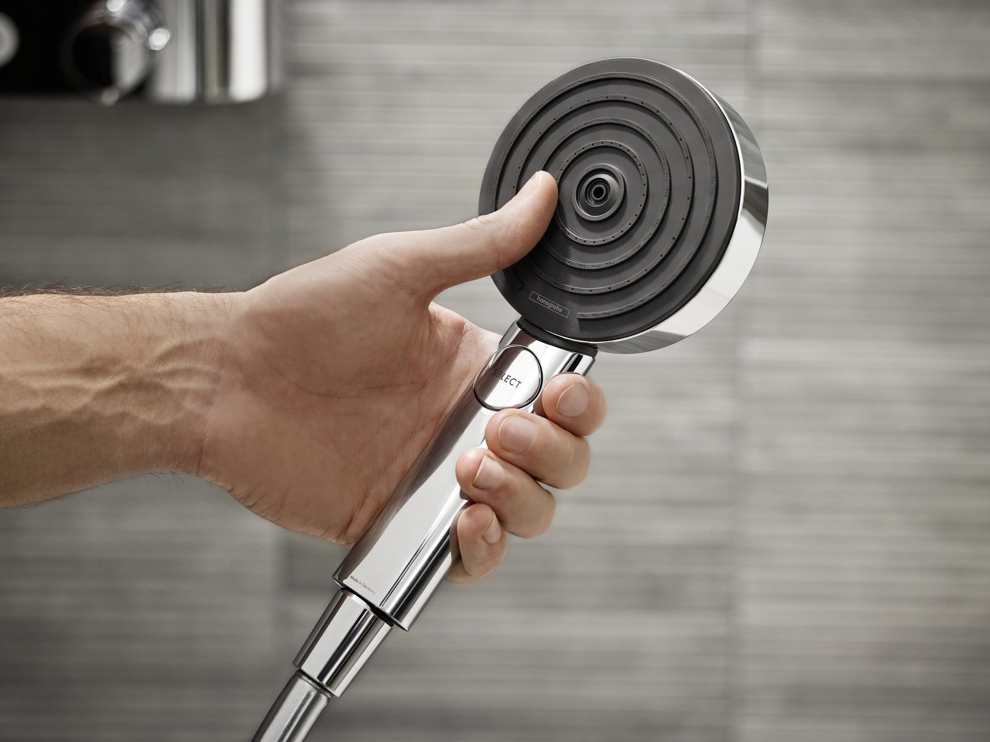 Hansgrohe Handbrause Pulsify Select S 105 – 10,5×22,4 cm, Kunststoff, Chrom