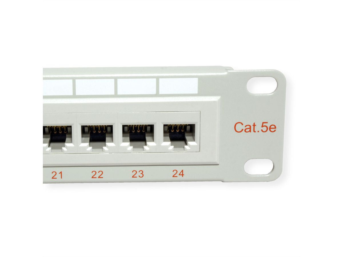 ROLINE Patchpanel Cat.5e (Klasse D) – 24× RJ‑45, UTP, 1U, Krone LSAplus, Grau