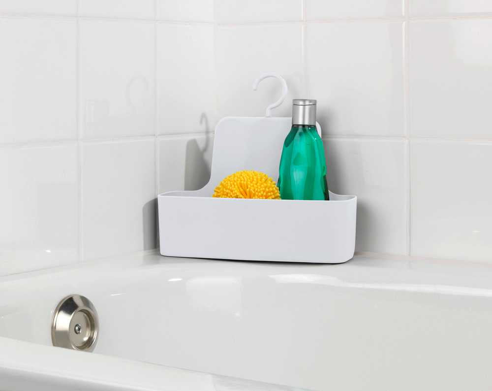 WENKO Seifenhalter (Wand) Barcelona – Polyurethan/Polyvinylchlorid (PVC), Haken, 26×9×24 cm, Weiss