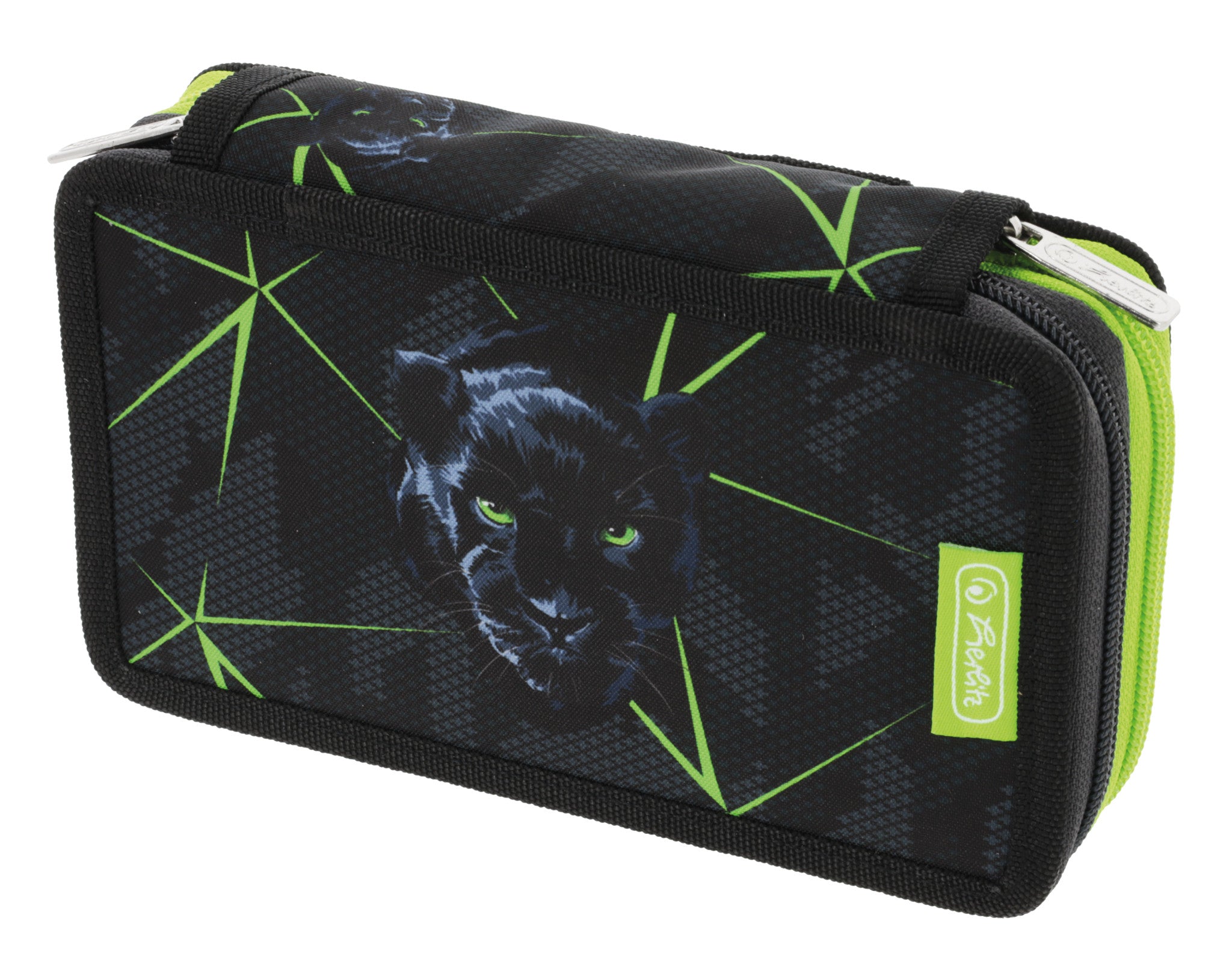 Herlitz Wild Life – Schüleretui, gefüllt (23-teilig), neongrün, Polyester, 19,3 × 5 × 11,5 cm