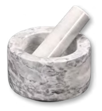 Kesper Mörser mit Stössel, Ø 13 × 8 cm, Marmor, Grau/Weiss