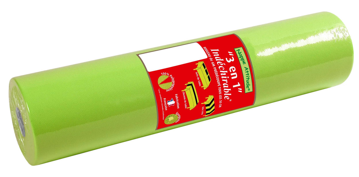 PRONAPPE PRO nappe Tischläufer auf Rolle – 40 cm×4,8 m, Polypropylen (PP), Grüngelb
