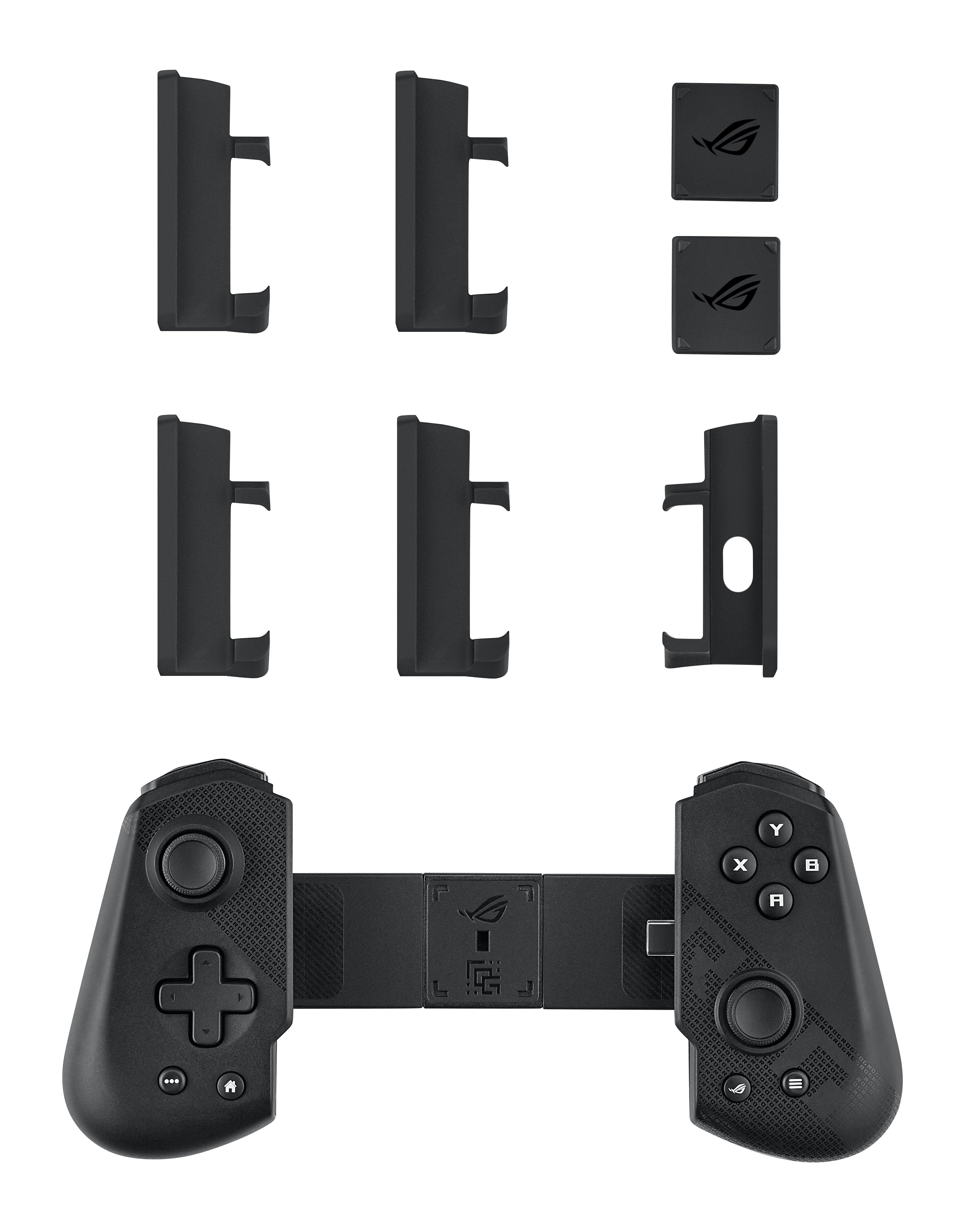ASUS ROG Tessen – Gamepad – USB 3.2 Gen 1 (USB‑C), RGB, Programmierbare Tasten, für Android, Schwarz/Grau
