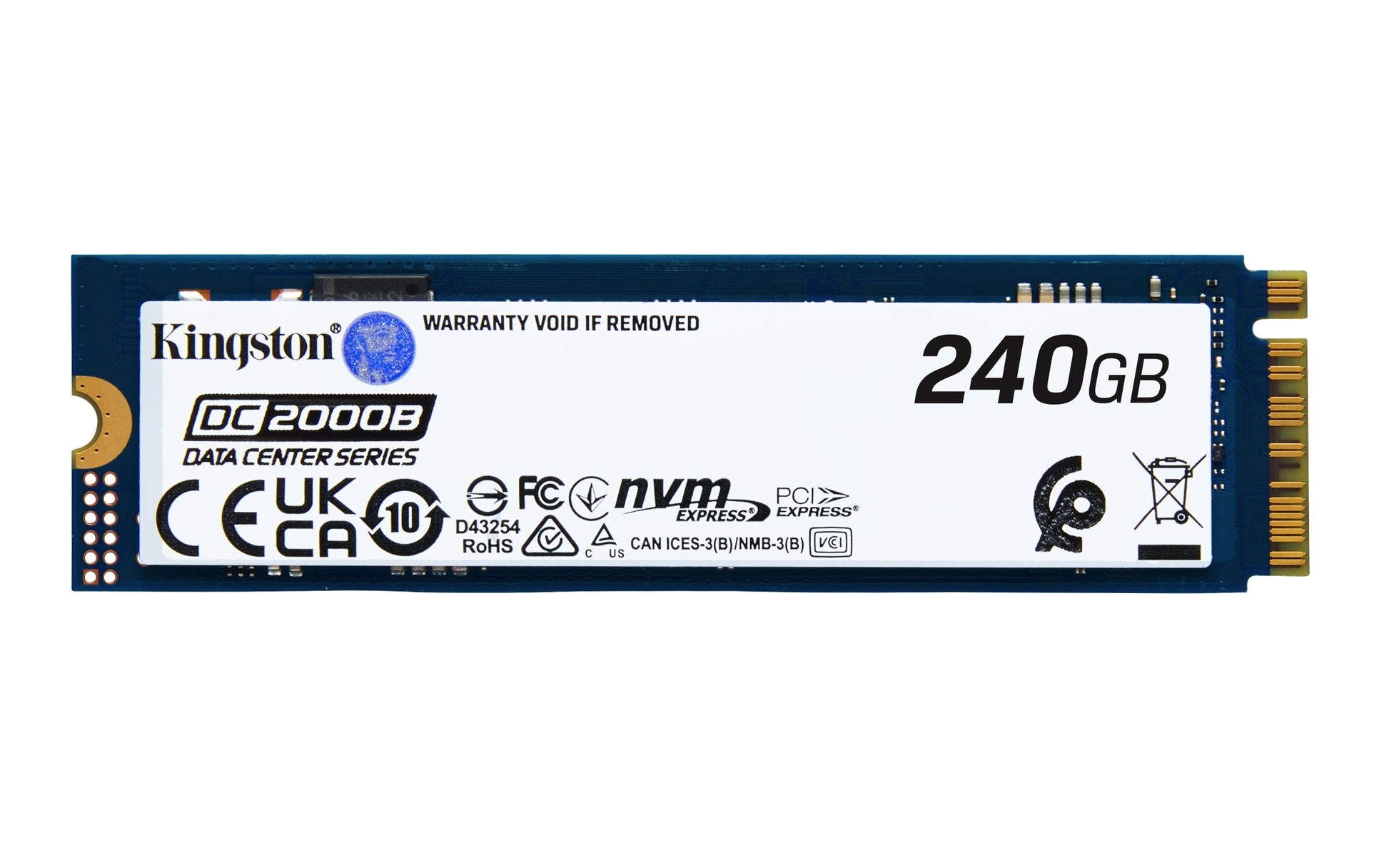 Kingston M.2 2280 Enterprise SSD – DC2000B, PCIe 4.0, 240 GB