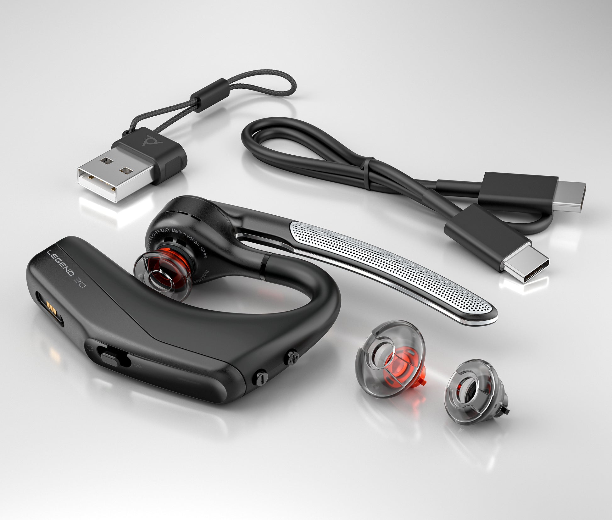 Poly Voyager Legend 30 – In-Ear Headset, kabellos (Bluetooth), für Windows/Mac/Android, Schwarz