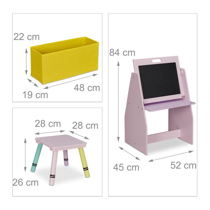 Relaxdays Wandregal/Schweberegal, 10037520 – 1 Boden – 52 × 45 × 84 cm – Gelb/Rosa – MDF, Holz, Polyester