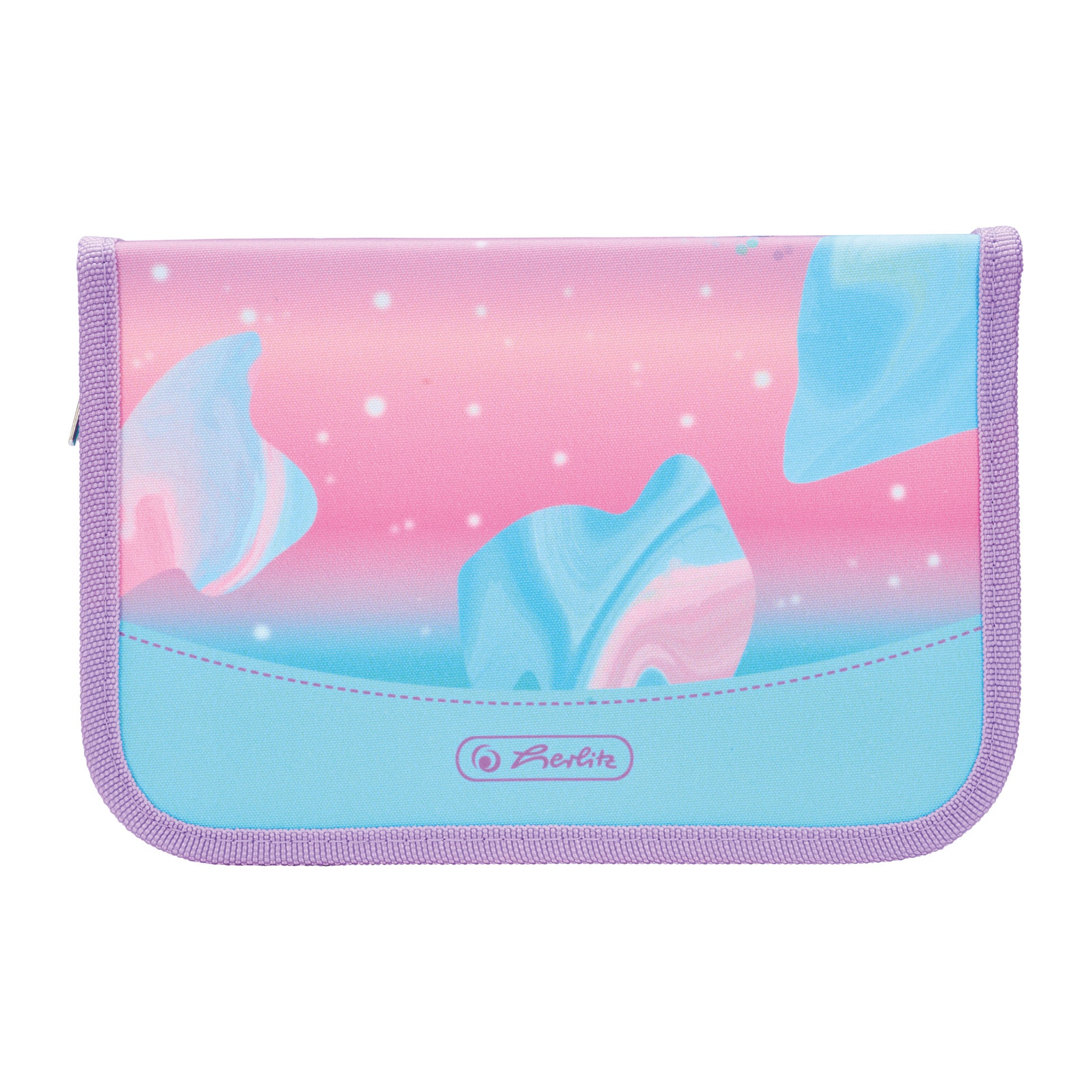 Herlitz Schüleretui, gefüllt (31-teilig), Ocean Lights, blau, Polyester, 20,5 × 14 × 3,8 cm