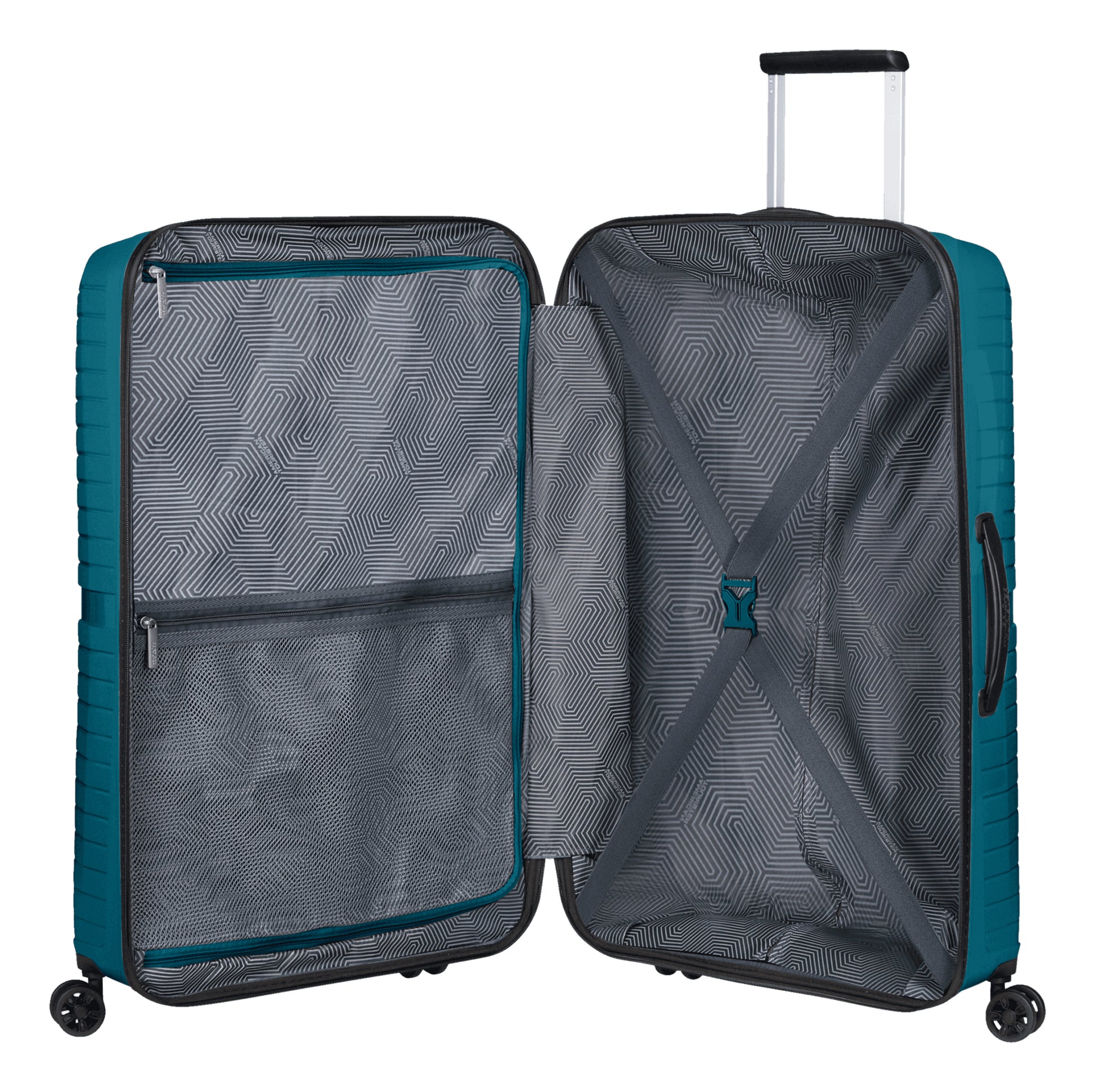 American Tourister Trolley Airconic – 101 l, Hartschale, 4 Doppelrollen, mit TSA, Petrol, 49 × 77 × 31 cm