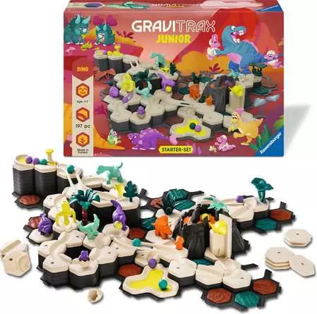 Ravensburger GraviTrax Starter-Set XXL – Murmelbahn – Dino – 197-teilig – ab 3 Jahren – Kunststoff, FSC