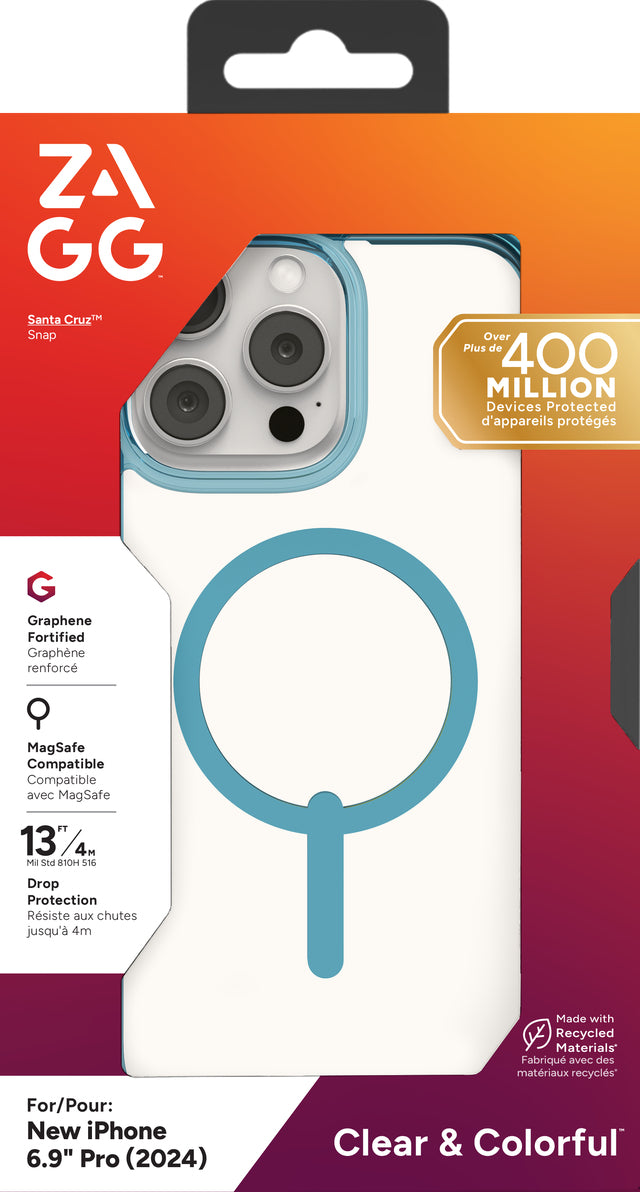 ZAGG Backcover Santa Cruz Snap – für Apple iPhone 16 Pro Max – grün – MagSafe kompatibel