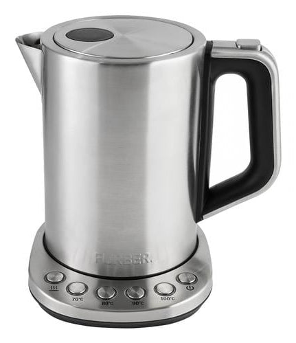 Furber. Furber – Wasserkocher 1,5 l, Warmhaltefunktion, 2200 W, Edelstahl, Silber
