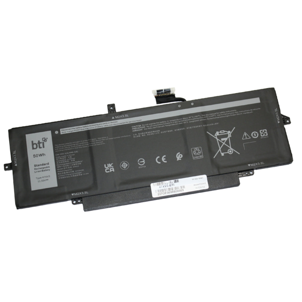 BTI Notebook-Akku – für Dell Latitude 9330 – 50 Wh, 15,4 V (4 Zellen) – Schwarz