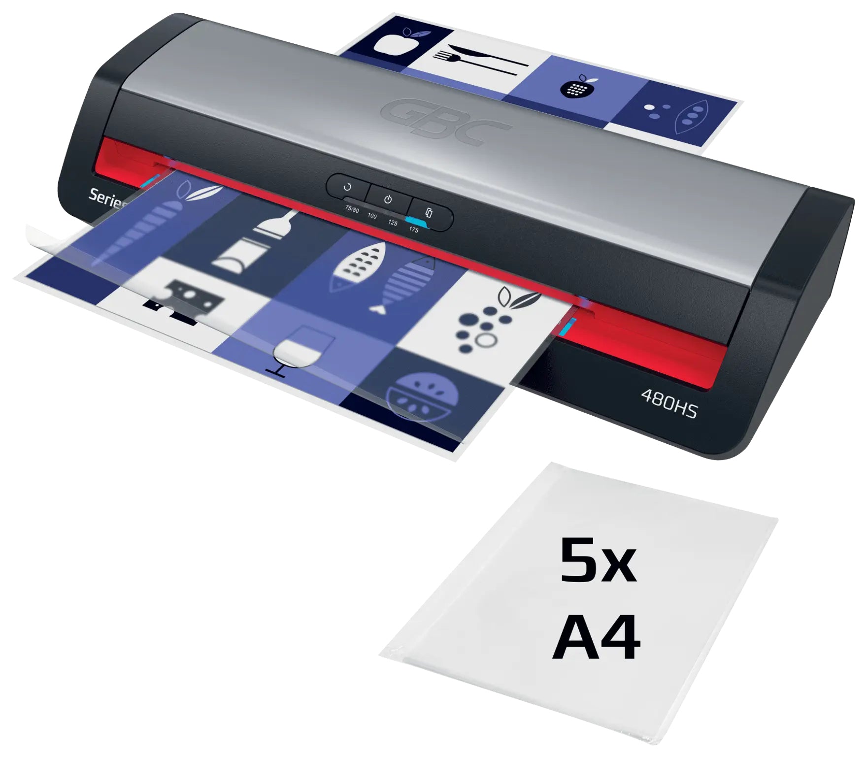 GBC 480HS Laminiergerät A3 – 2-Rollen, 175 µm, Kaltlamination, Aufheizzeit 1 Min., Silber