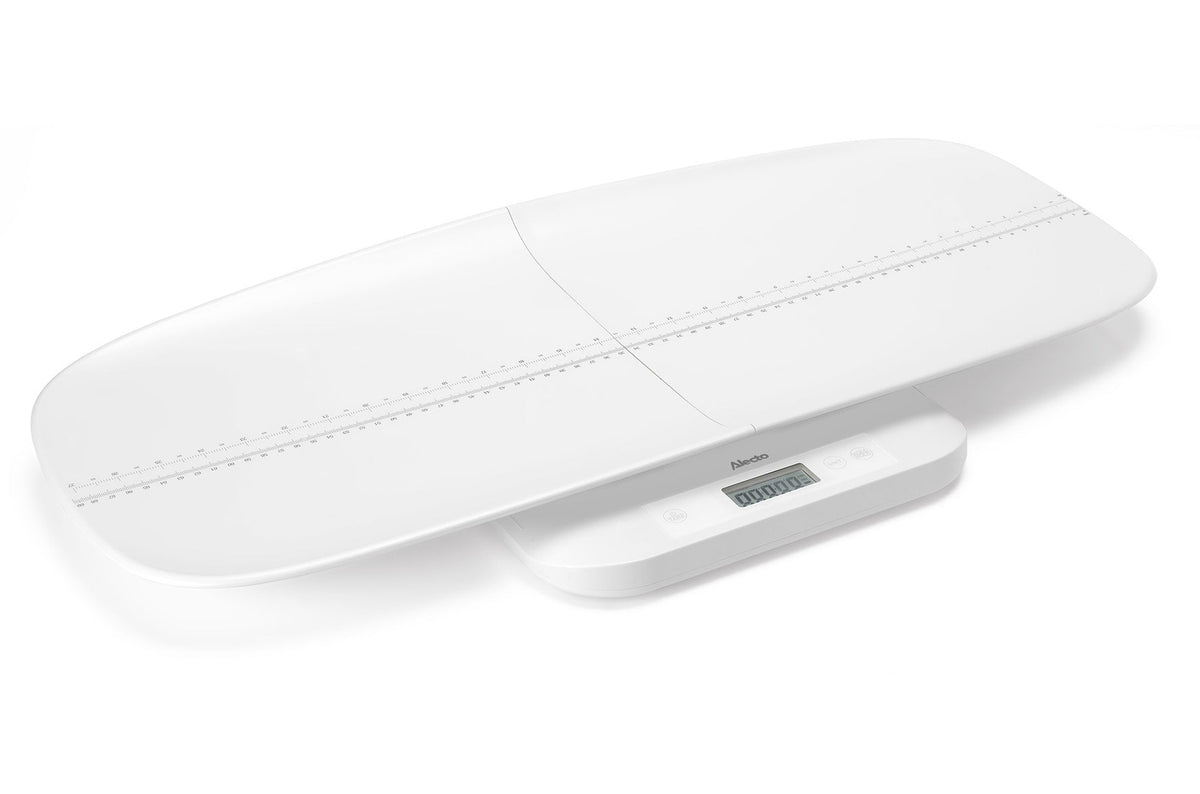 Alecto Paketwaage BC70 – Tragkraft 150 kg, Teilung 5 g, Wiegefläche 70 × 30 cm, Batterie, Kunststoff, Weiss