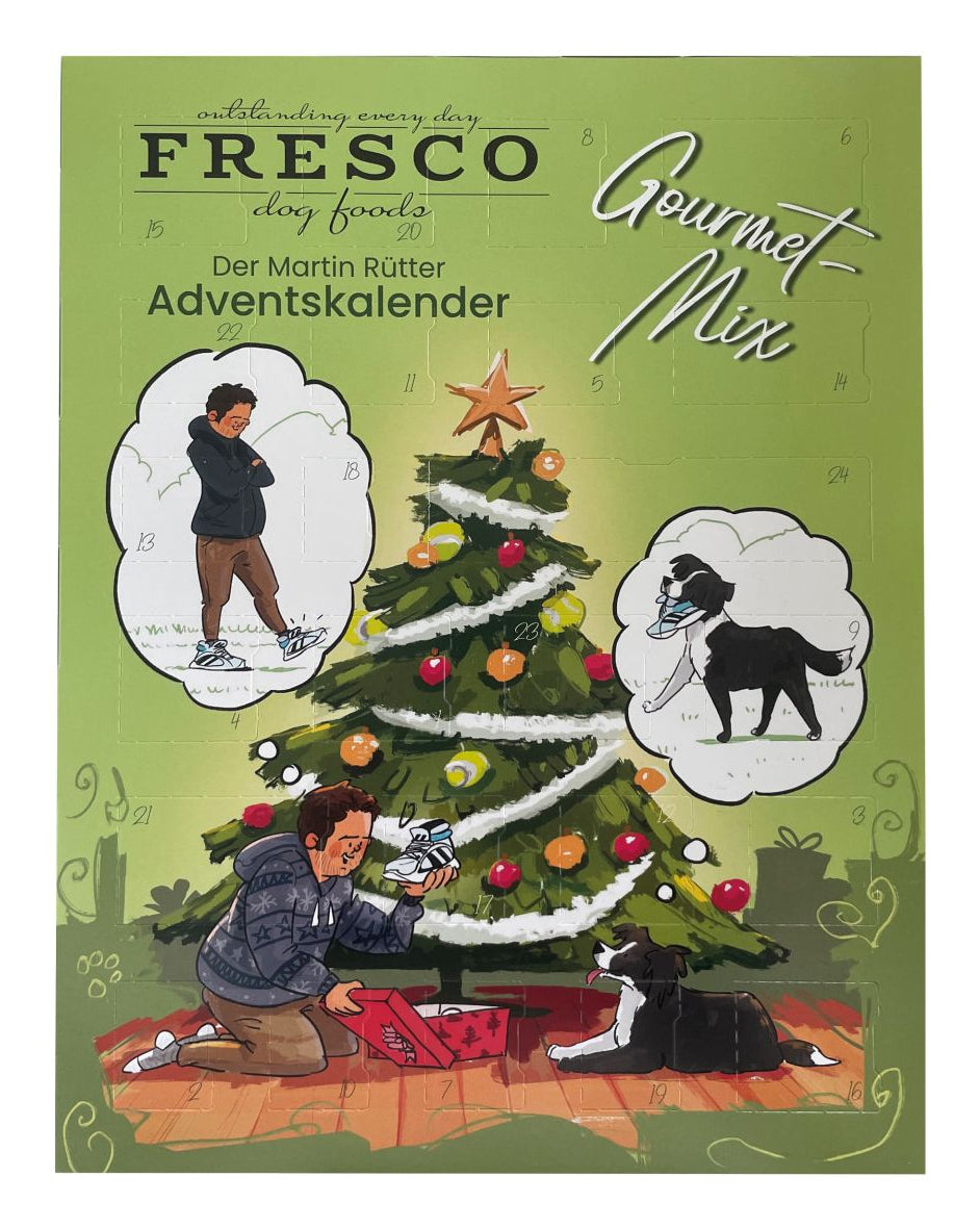 Fresco Adventskalender Gourmet Mix – für Hunde, befüllt – 180 g