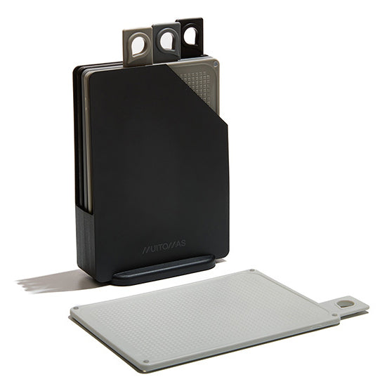 Muitomas Schneidebrett 15,5 × 7 × 25 cm, Kunststoff, 4-teilig, Schwarz