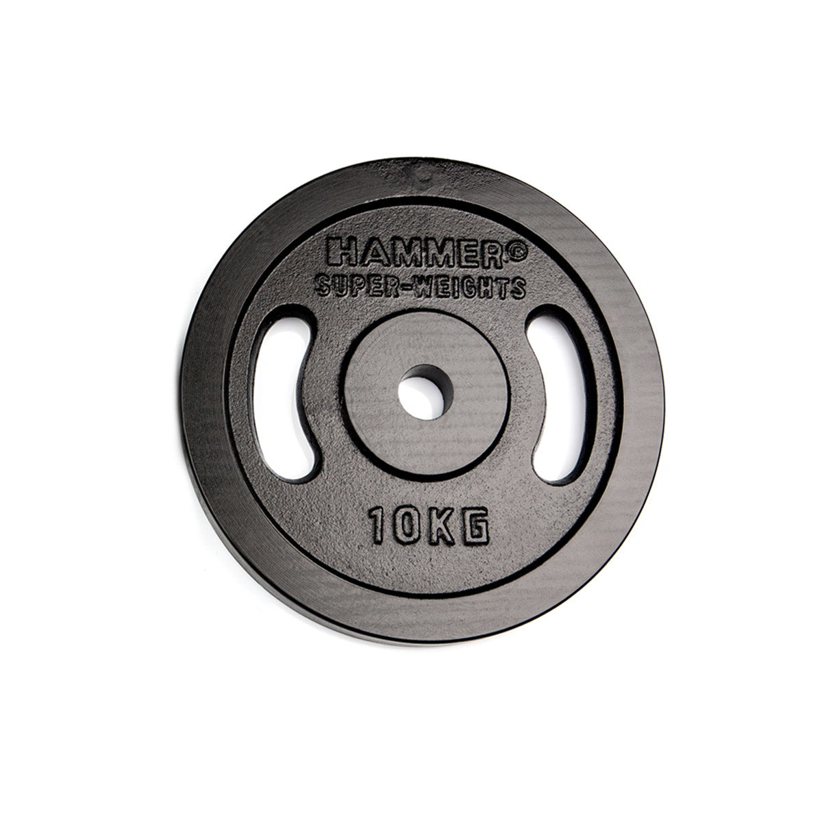 HAMMER 17005 Hantelscheibe 10 kg – Gusseisen – schwarz – Ø 30 mm