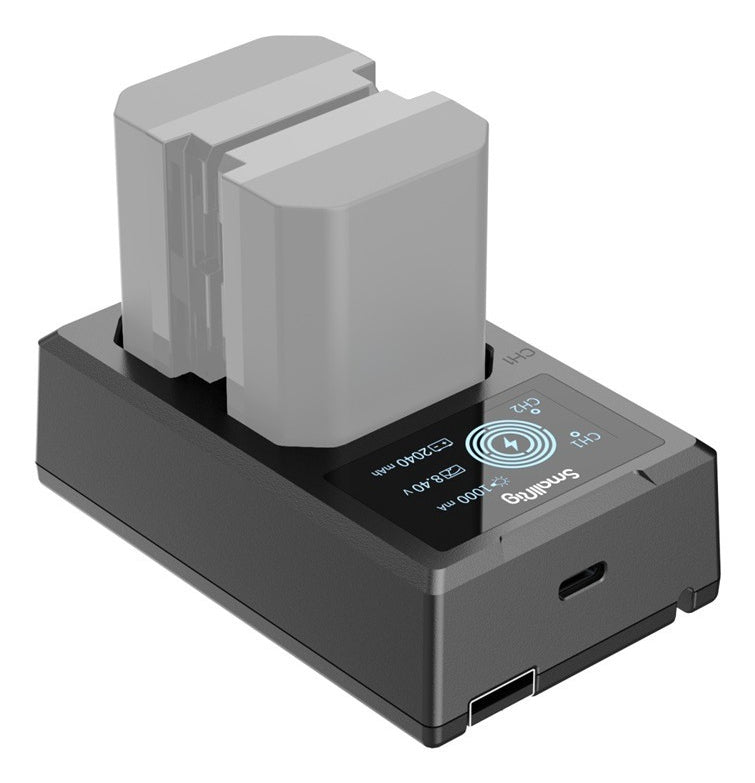 SmallRig 4087 Akkulader – für Sony NP-FZ100 (α6600, α9 II, α7 III usw.) – 2-fach, USB