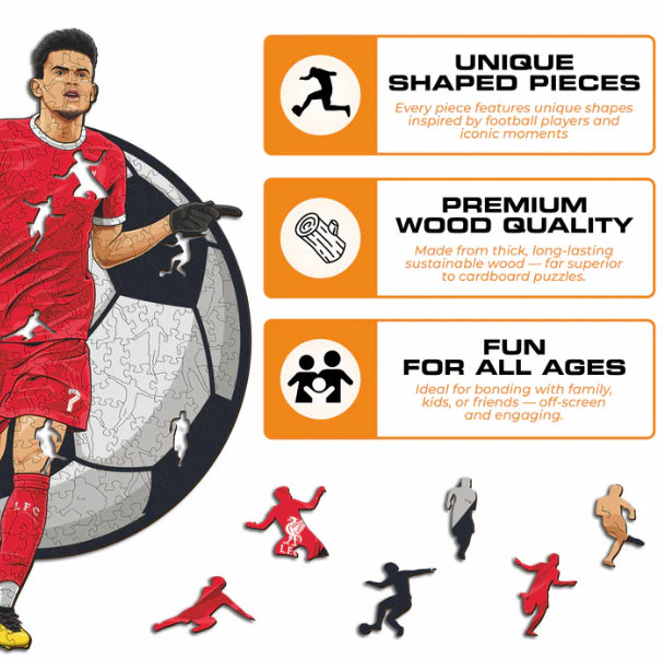 Iconic Puzzles Liverpool FC Luis Diaz – Logikspiel, 1 Spieler, ab 10 Jahren, mehrsprachig